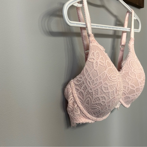La Vie En Rose Lightly Lined Memory Foam Pink Lace Bra D34 - Picture 4 of 6